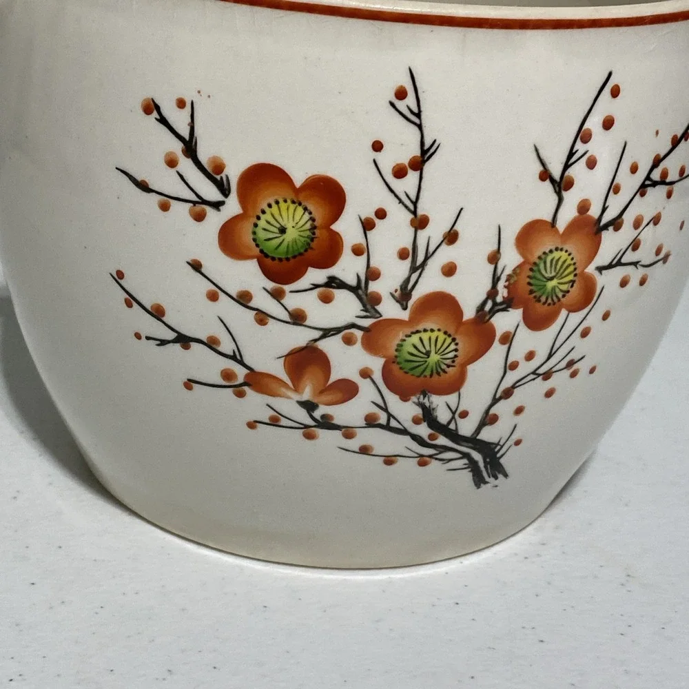 VTG Ice Bucket Large Bowl With Lid  Made in Occupied Japan SGK China 🍊 Blossom